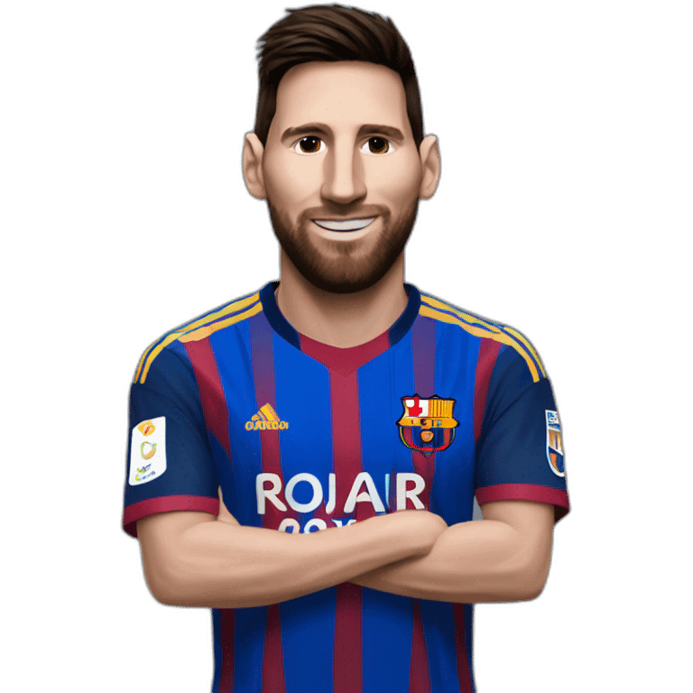 Messi wearing reyal madred shirt emoji