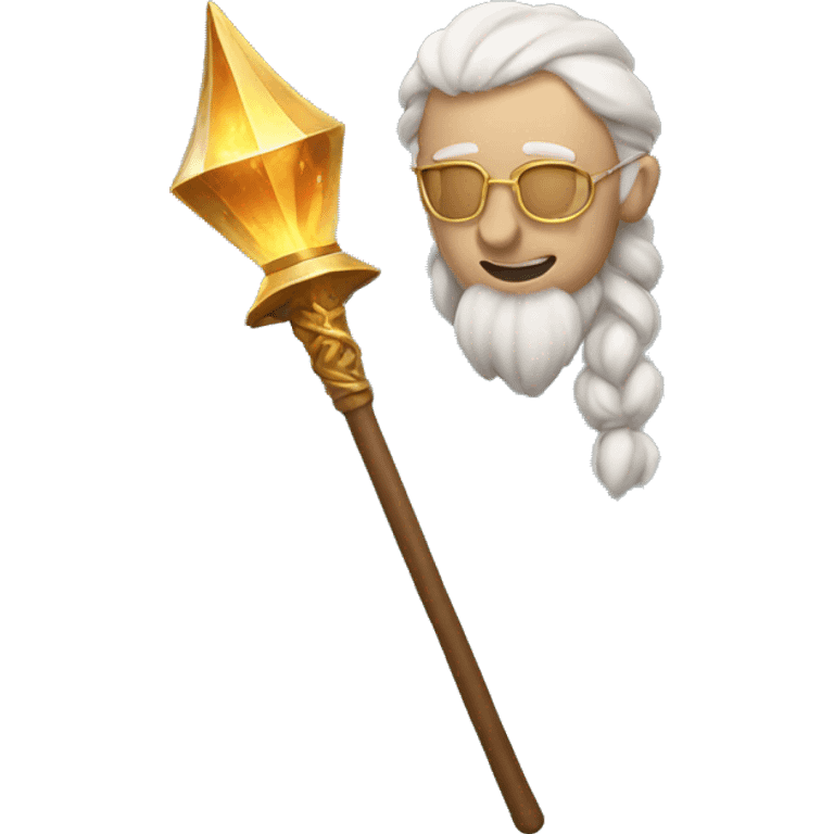 fantasythemed emoji with wand and staff emoji