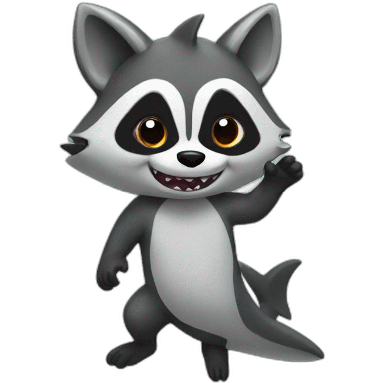 Racoon fusion shark emoji