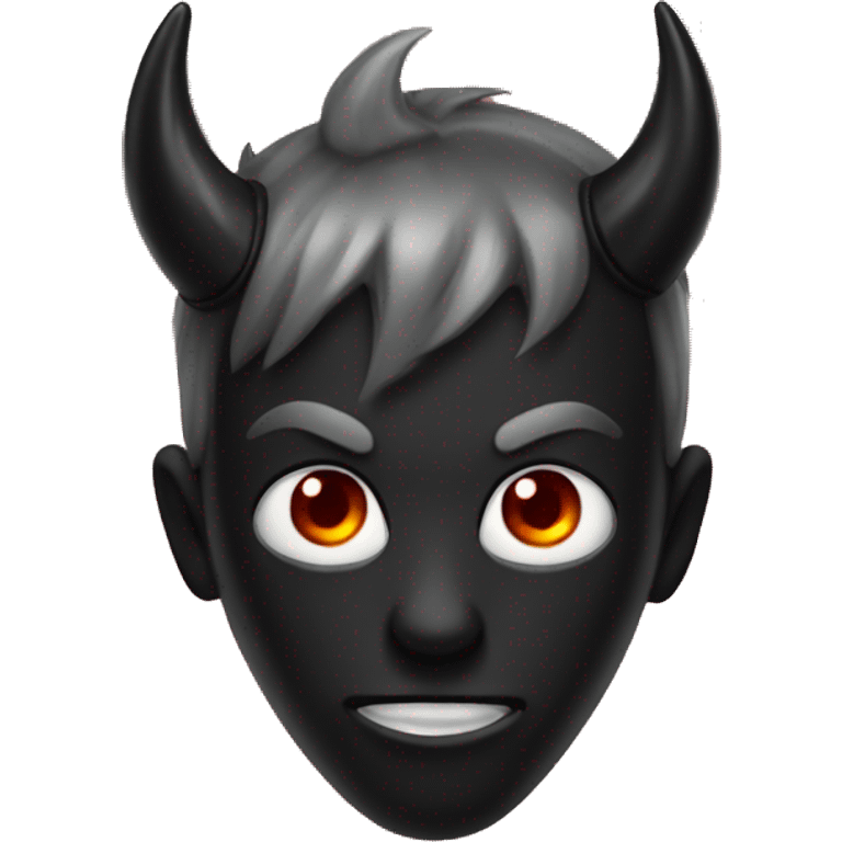 Black heart with devil horn  emoji