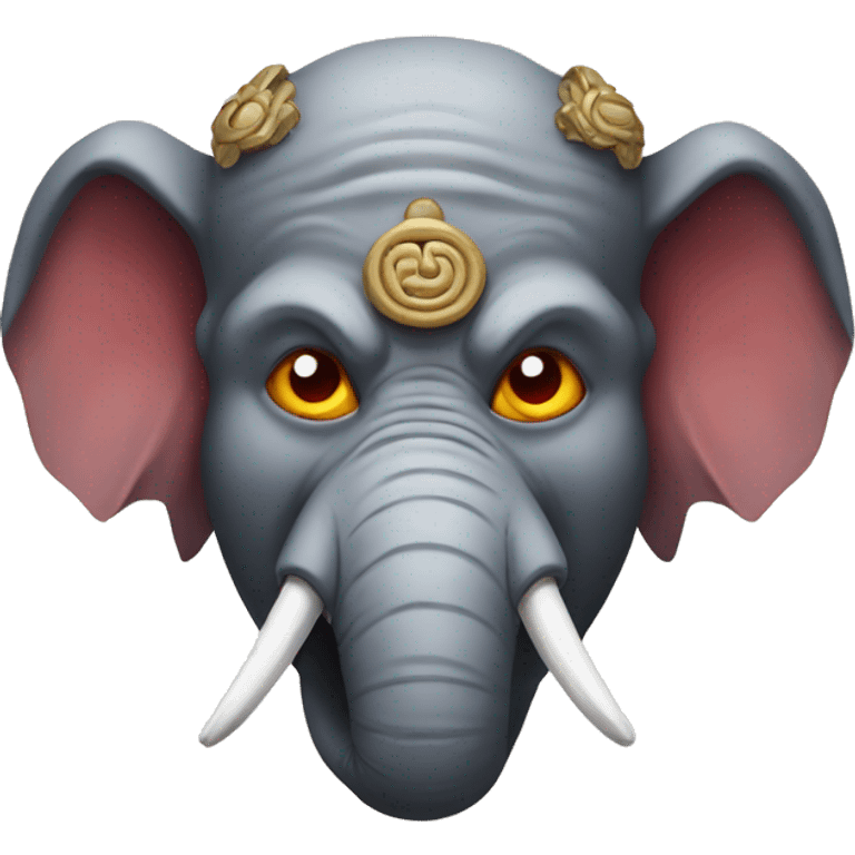 Elephant as a japanese oni mask emoji