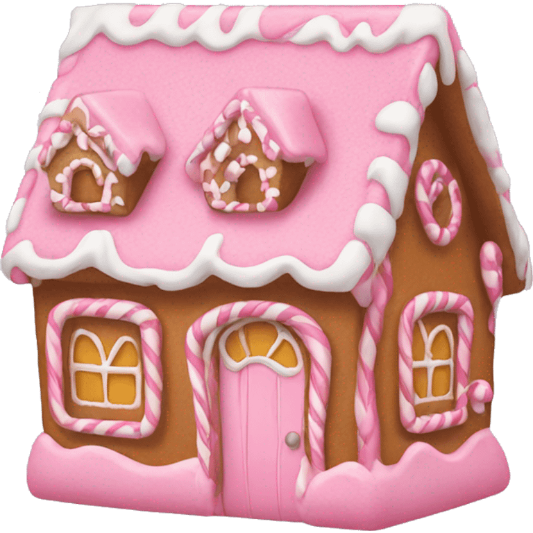 Pink gingerbread house  emoji