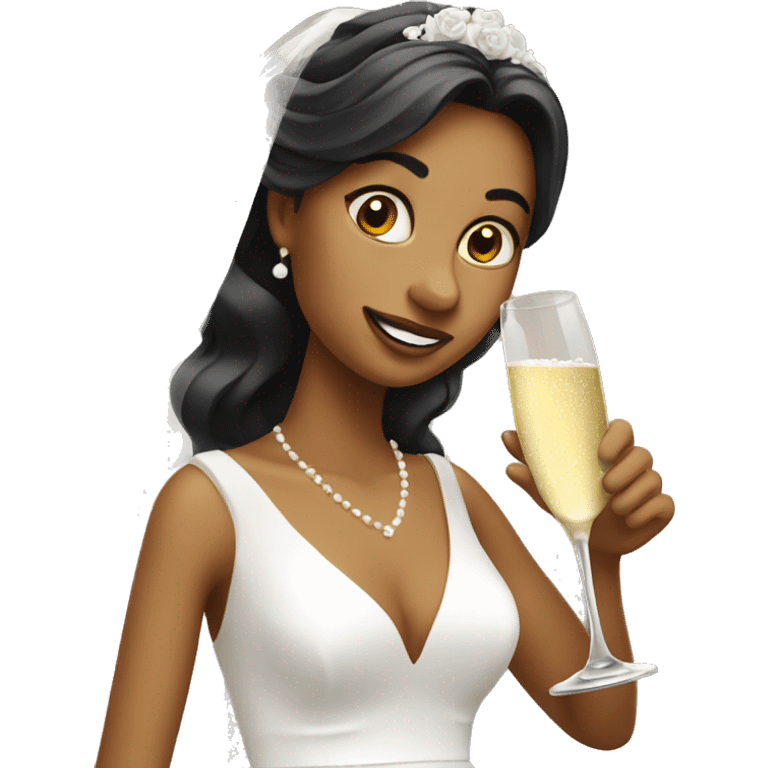 Bride drinking champagne  emoji