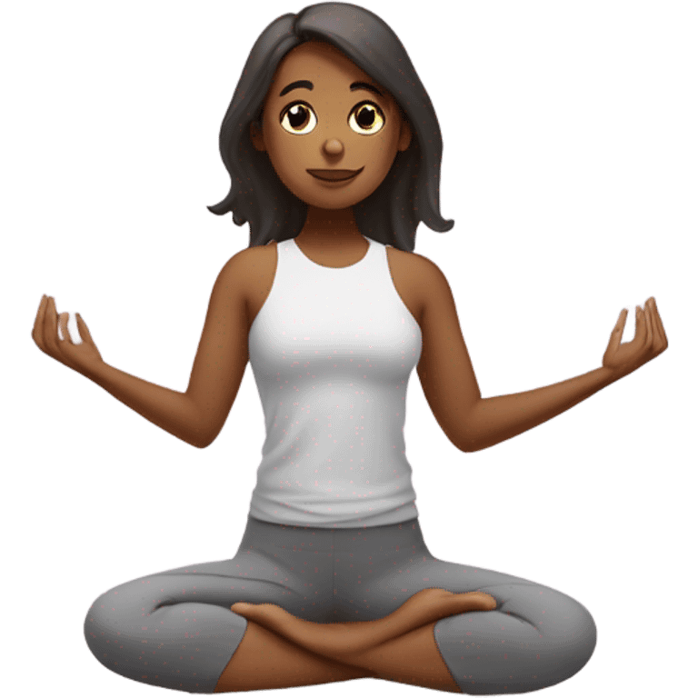 Una chica haciendo yoga  emoji