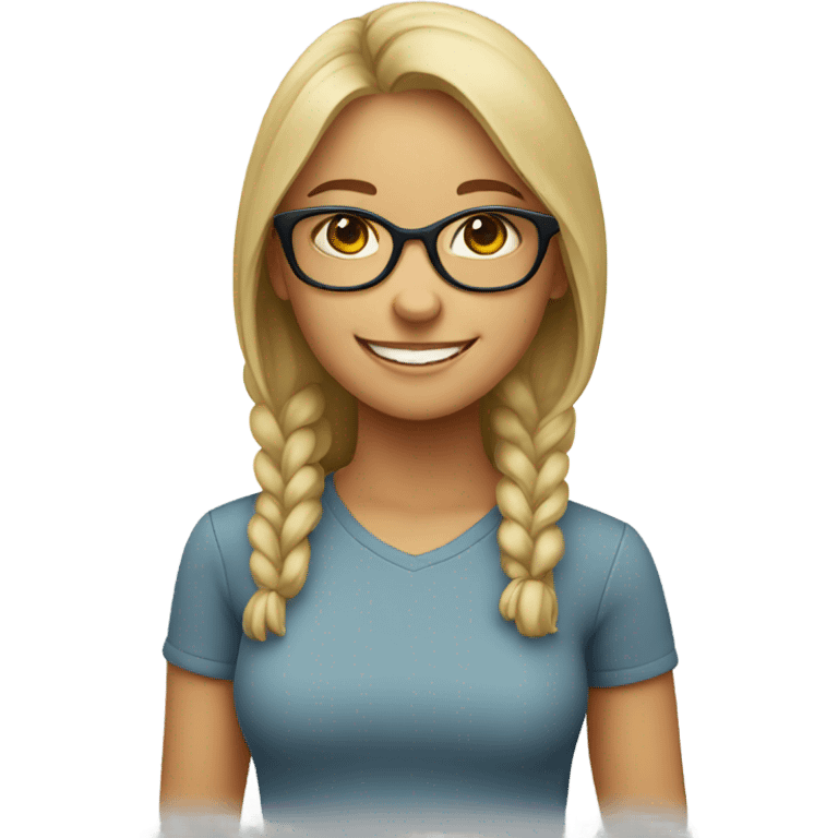 smiling girl with glasses emoji