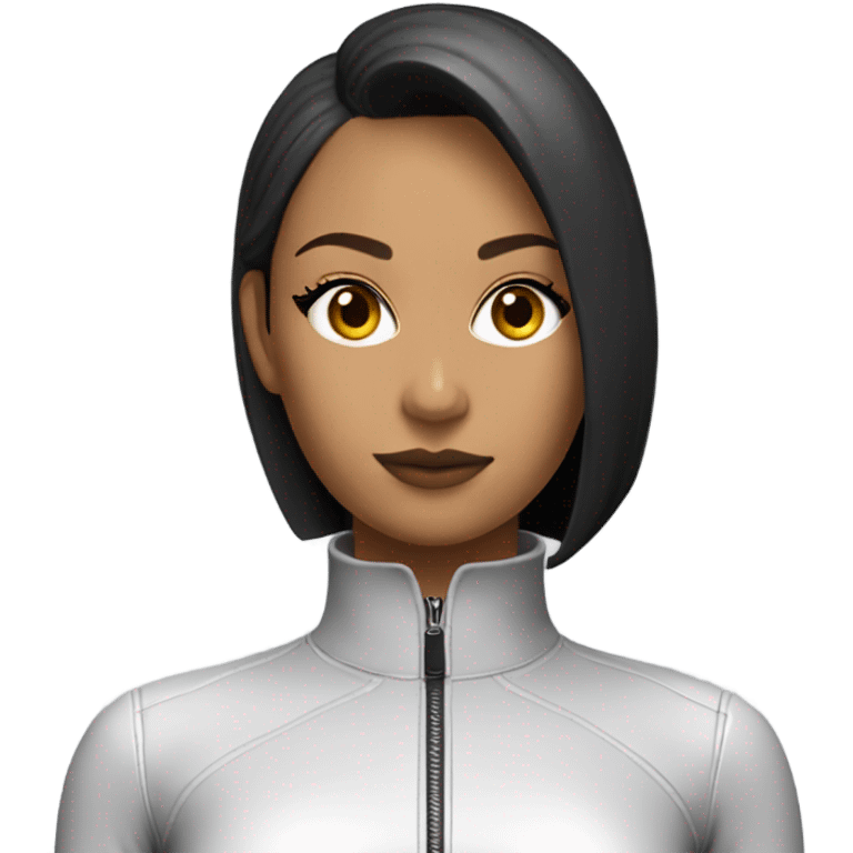 female latex jacket front view emoji