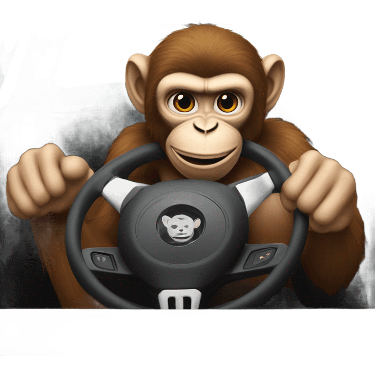 monkey driving a hellcat emoji