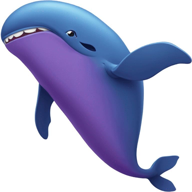 Blue whale purple, open mouth emoji