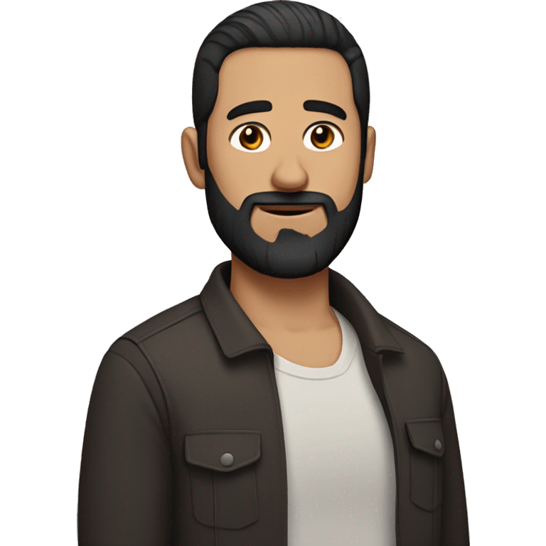 bearded  man with straight short black hair emoji