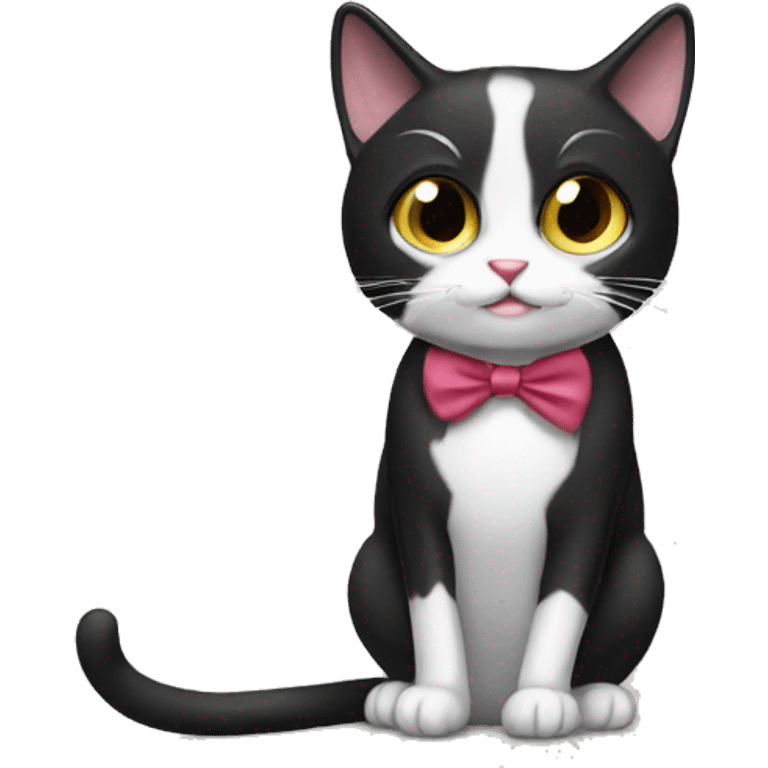 Tuxedo cat with dress emoji