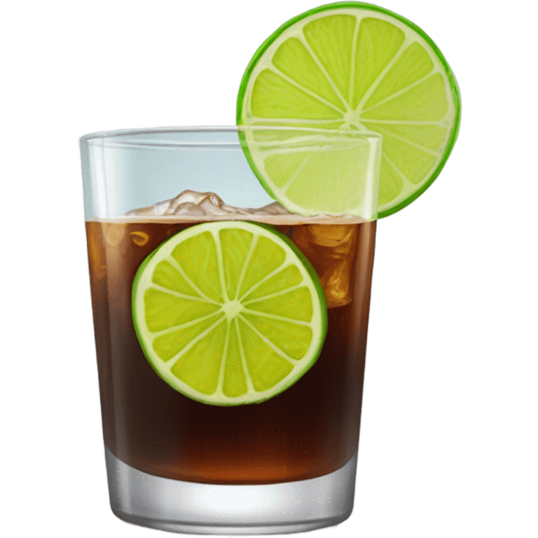 Rum and coke with a lime emoji