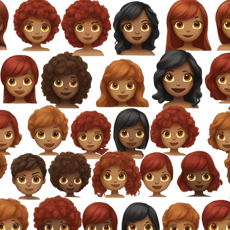 black girl with dark red hair and bangs  emoji