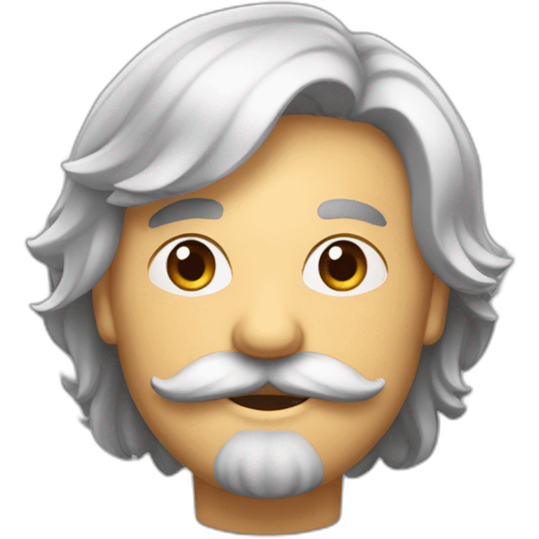 Homme au cheveux lisser sur le côté et avec une moustache carré emoji