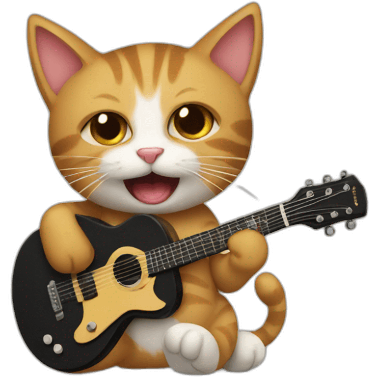 Cat playing guitar  emoji