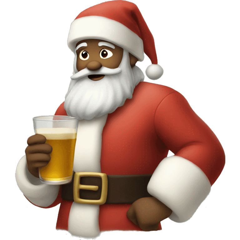 Santa drinking emoji