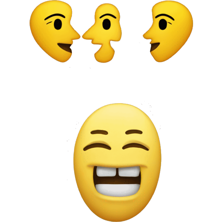 Two yellow face emoji's kissing emoji