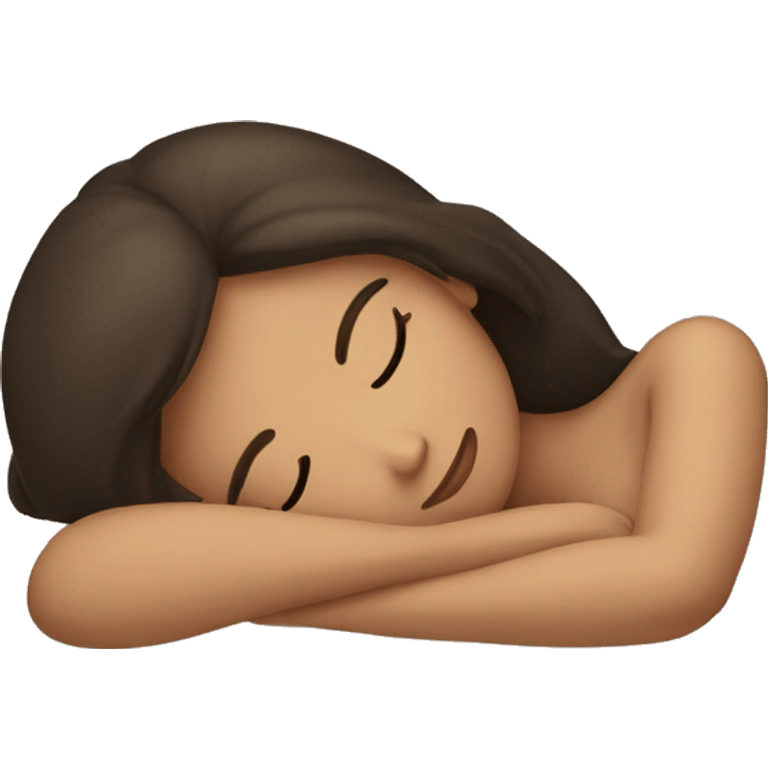 Brunette girl sleeping emoji