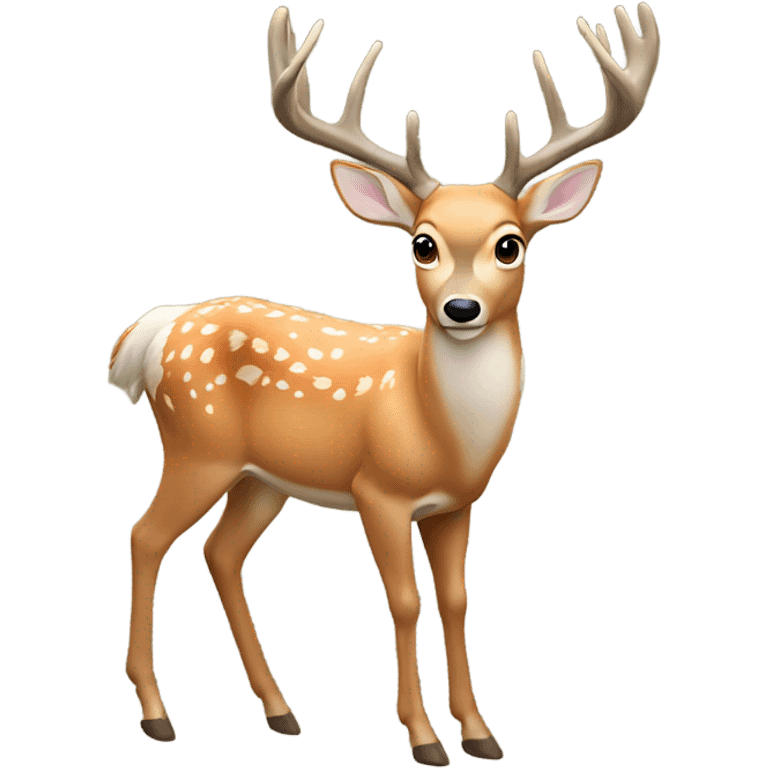 3d white tailed deer emoji