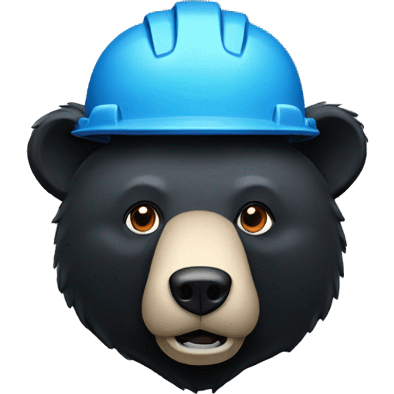 black bear head in a hardhat emoji