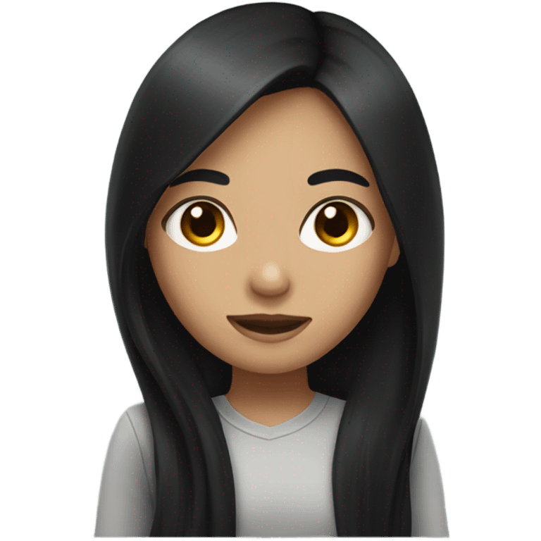 Girl with long black hair emoji