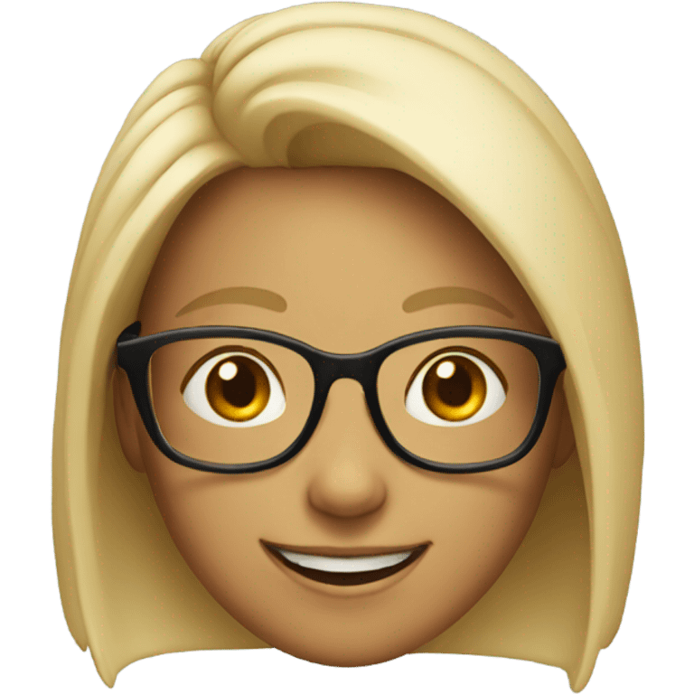 smiling girl with glasses emoji