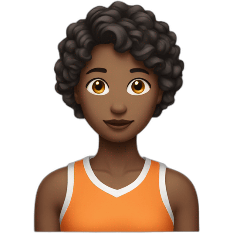 a basketball short hair girl emoji