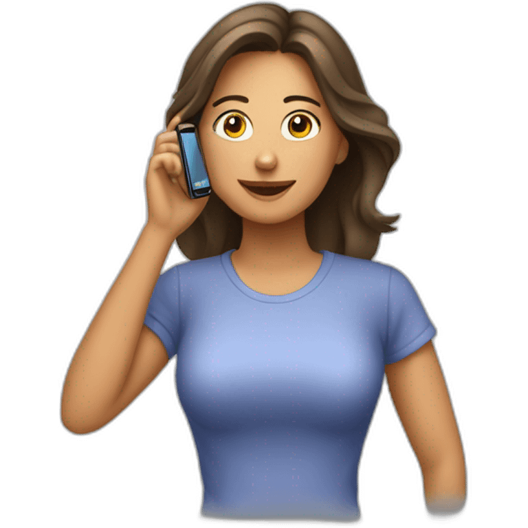 hermosa mujer hablando por celular emoji