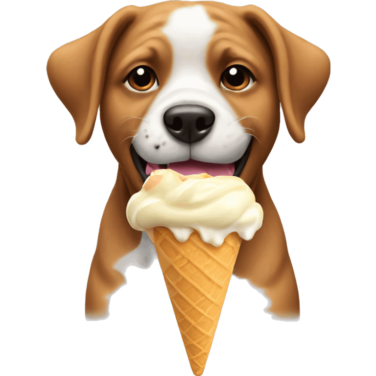 dog eating icecream emoji