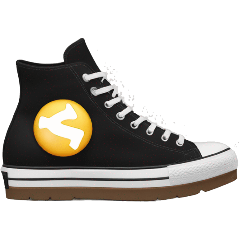 Black platform converse platform shoes hike  emoji