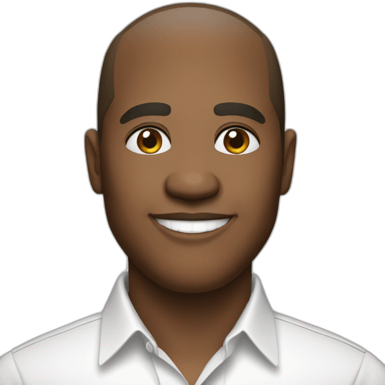 Politician in a white shirt, with short hair smiling emoji