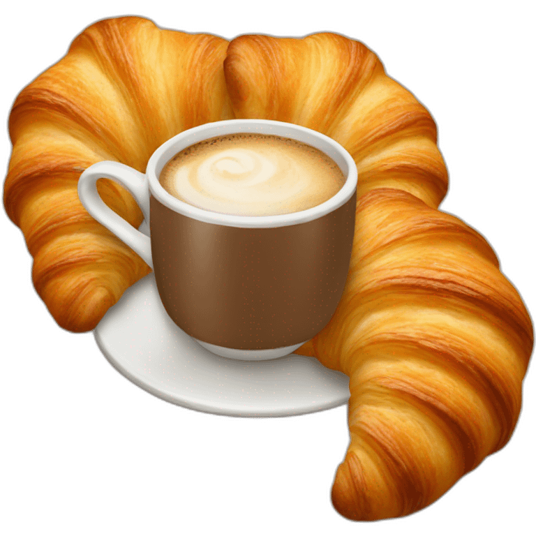 Coffee with croissants  emoji