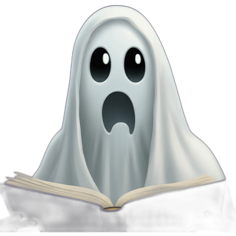 Ghost reading a book emoji