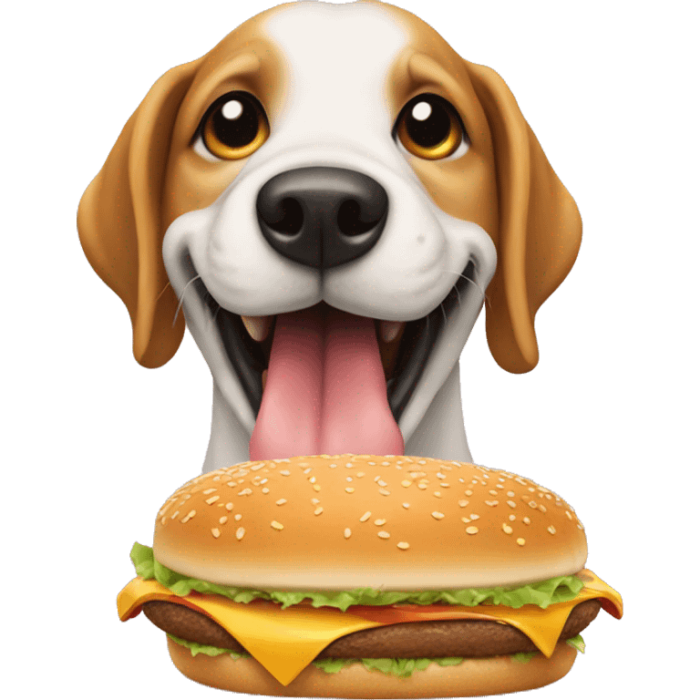 Dog eating a burger  emoji