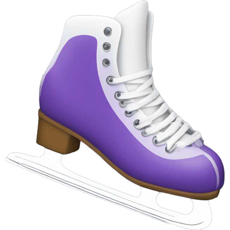 Ice skates purple and white snow designed emoji