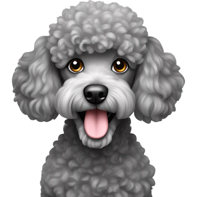 Grey miniature poodle emoji