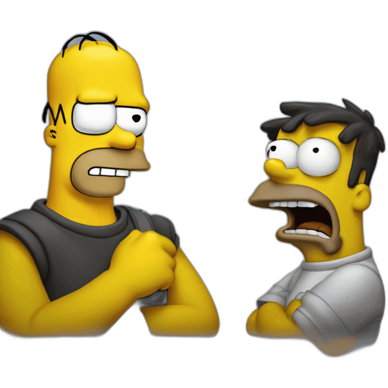 homer and bart struggle emoji