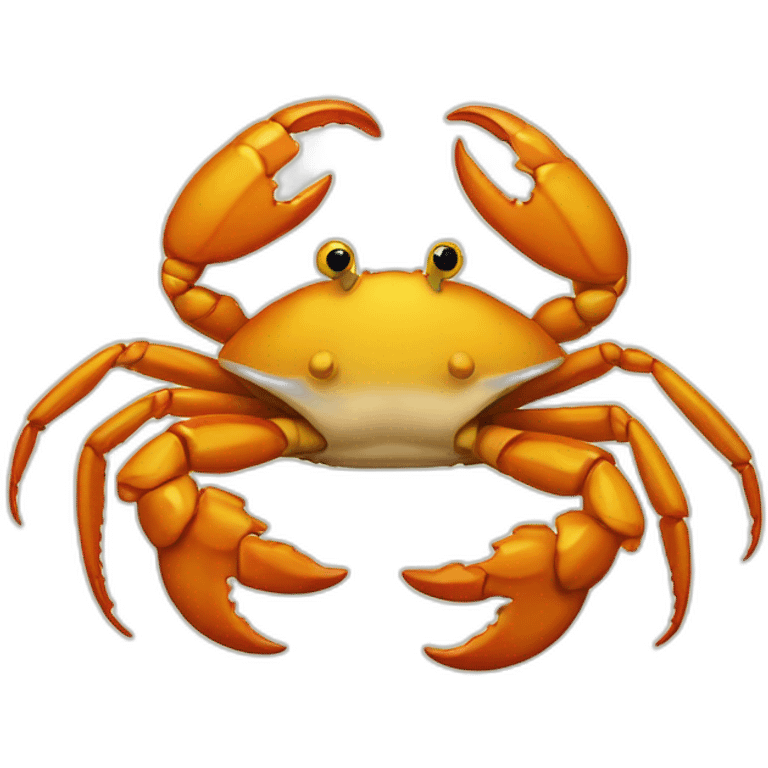 a crab with ears and a yellow scarf emoji