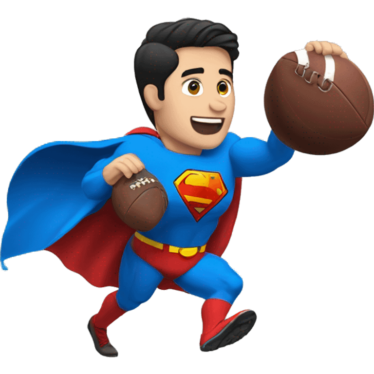 Superman playing football emoji