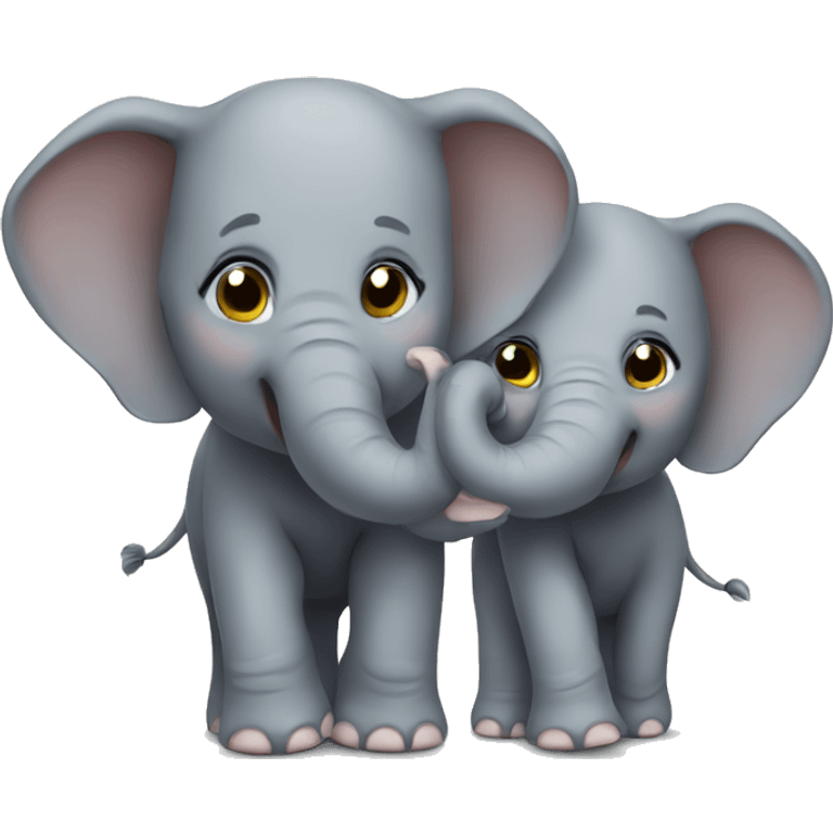 Cute elephant twins emoji