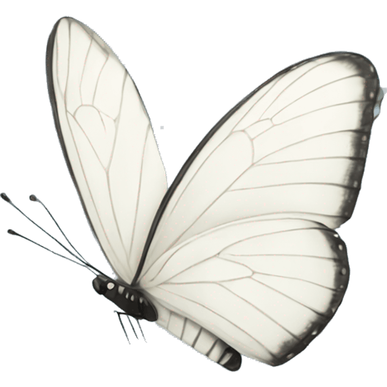 white butterfly flying in snow emoji