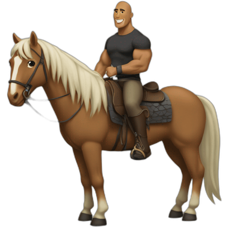 The rock avec un corps de cheval emoji