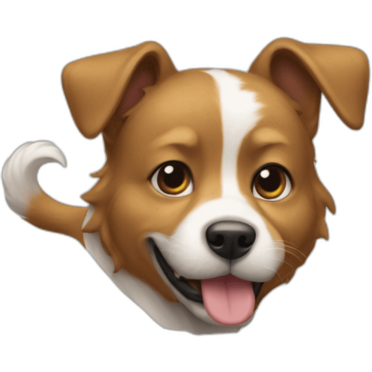 Chien sur un chat emoji