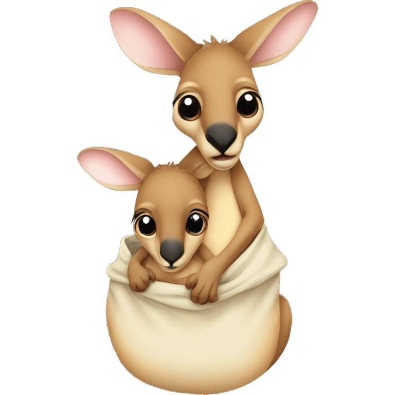 kangaroo with baby in pouch emoji