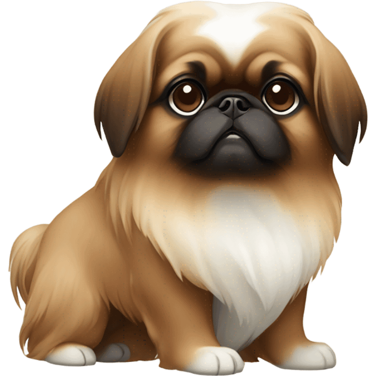 a brown and white pekingese  emoji