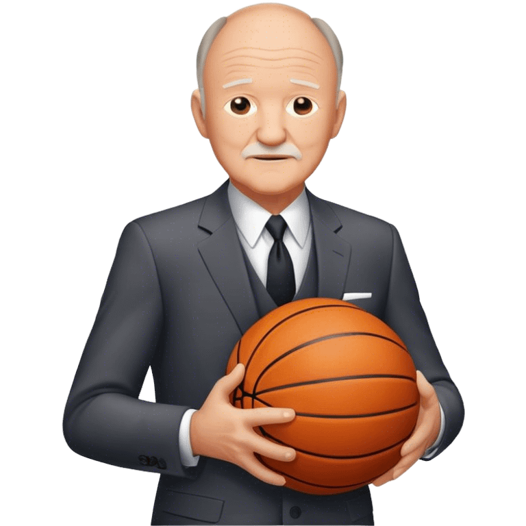 Gene Hackman wearing a suit with basketball  emoji