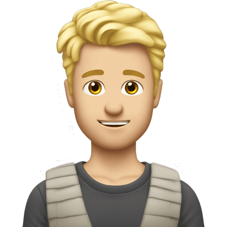 Blonder glücklicher Mann ohne Bart Ende 30  emoji