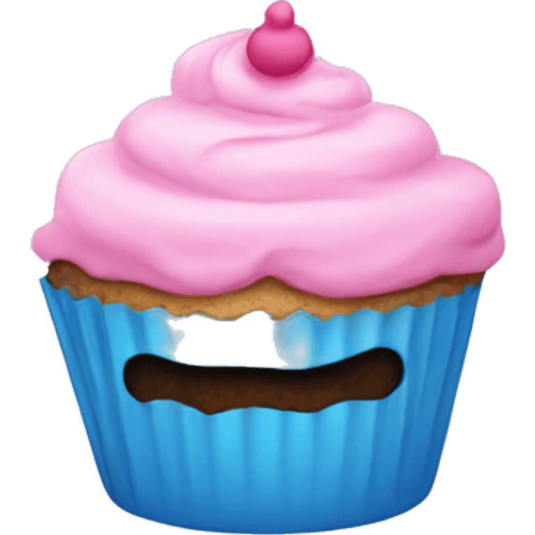 cupcake with pink-blue frosting  emoji