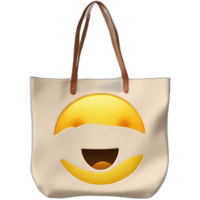 Tote bag Sun beige emoji