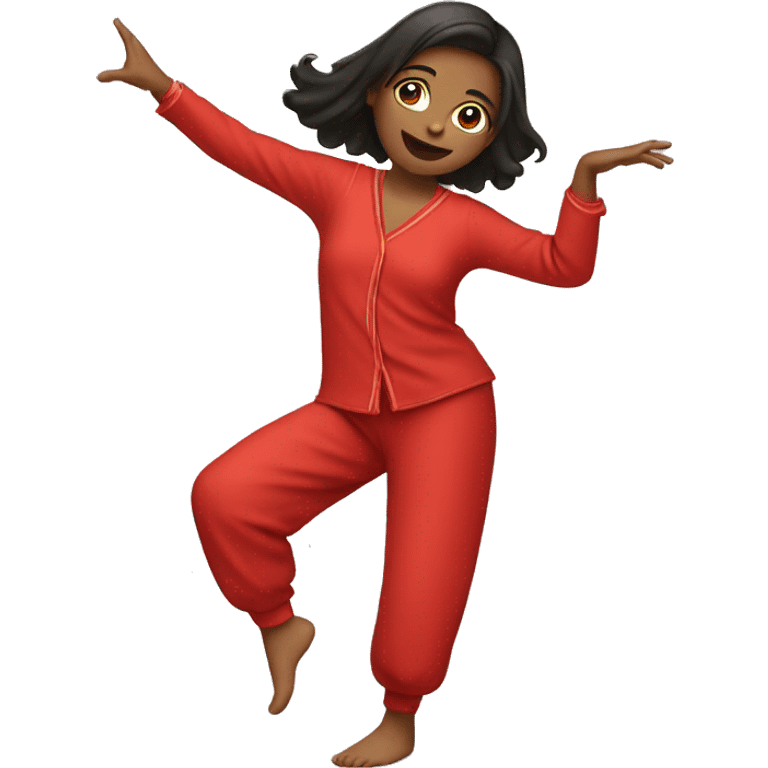 Girl dancing in red pajamas  emoji