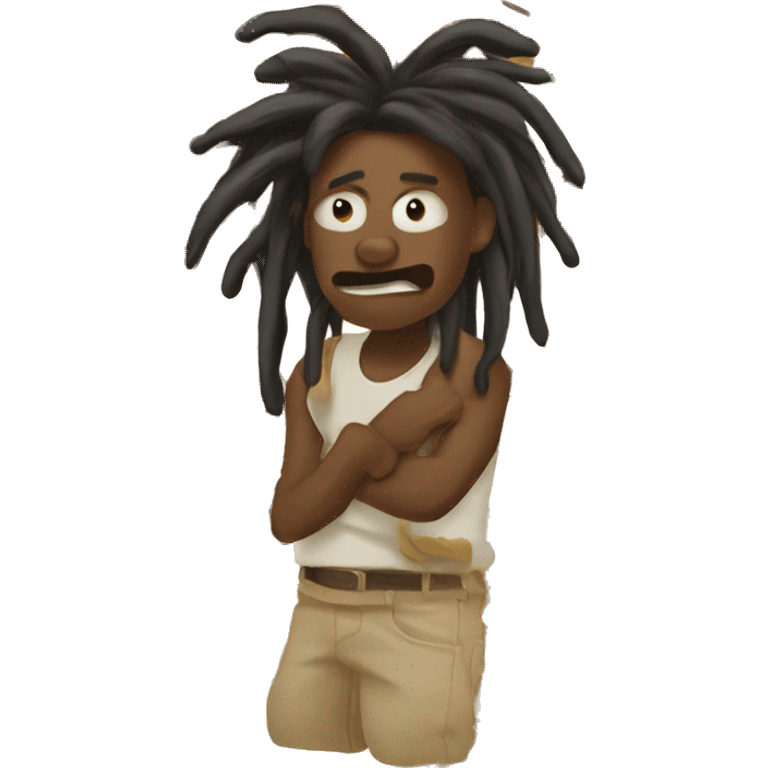 nonchalant dreadhead crashing out emoji